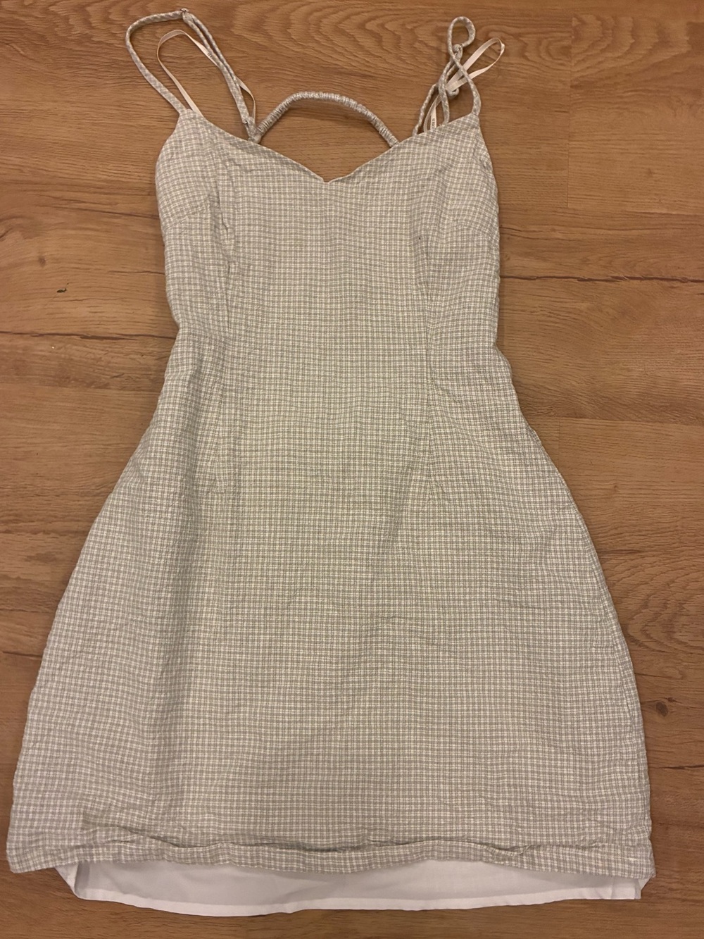 Forever 21 Light Beige Gingham Mini Dress